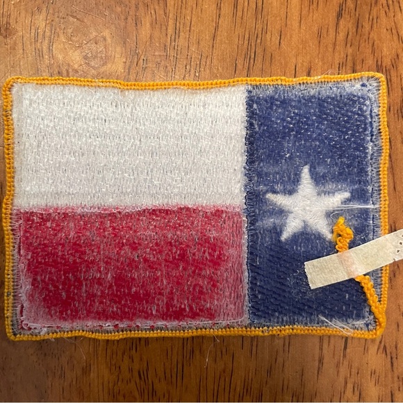 VTG Retro Texas Flag Sew On Patch Applique 3.25”x2.25” Red White Blue Yellow 1:4 - Picture 3 of 6